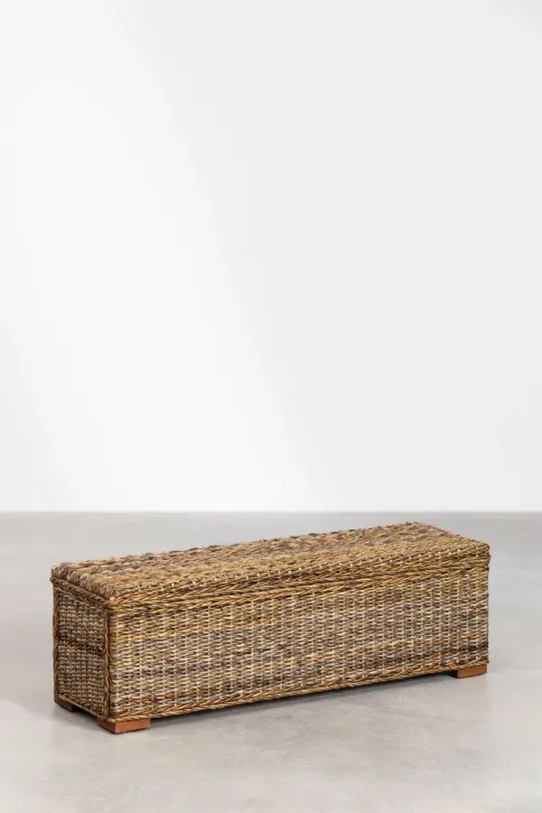 Baúl Natural de Fibra y Madera TIBANE