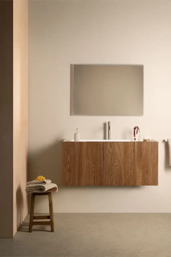 Mueble Suspendido de Baño con LED y Lavabo FIORE LUX