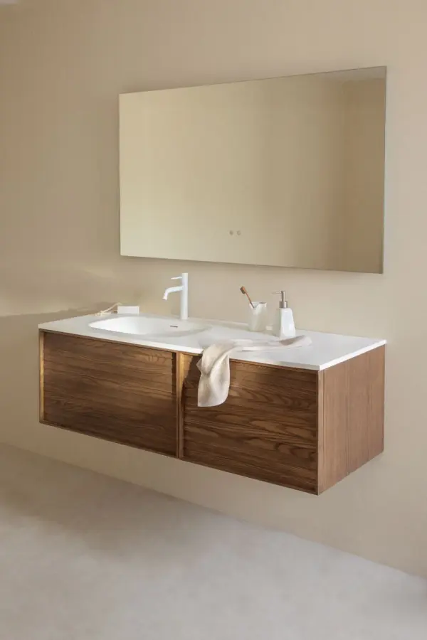 Mueble de Baño Suspendido con Lavabo Doble SOLEA DUO
